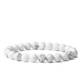 Bracelet pierre d'howlite blanche