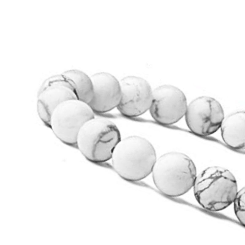 Bracelet pierre d'howlite blanche